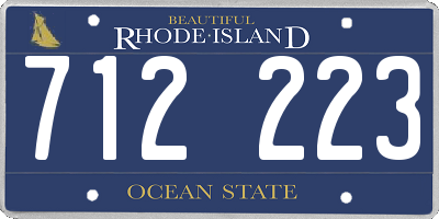 RI license plate 712223