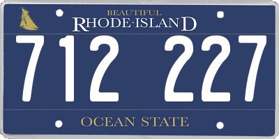 RI license plate 712227