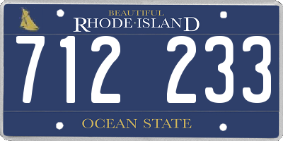 RI license plate 712233