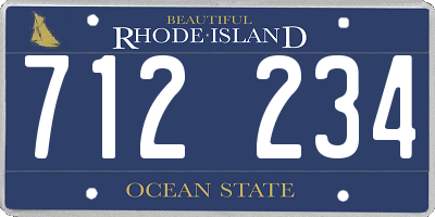 RI license plate 712234