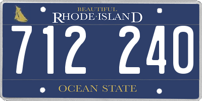 RI license plate 712240