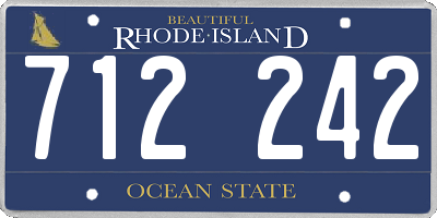 RI license plate 712242