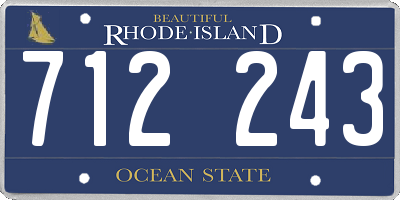 RI license plate 712243