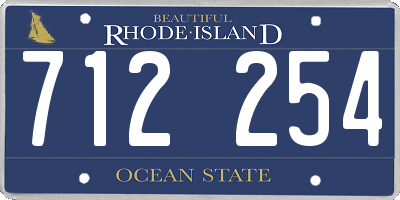 RI license plate 712254