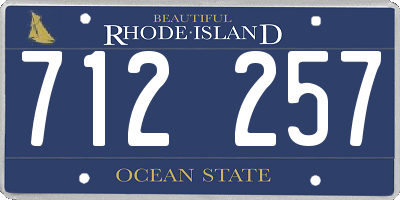 RI license plate 712257