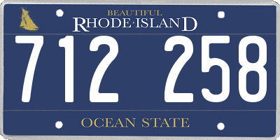 RI license plate 712258
