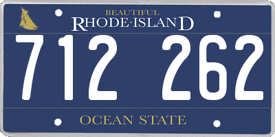 RI license plate 712262