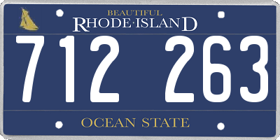 RI license plate 712263