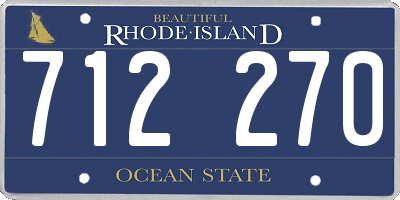 RI license plate 712270