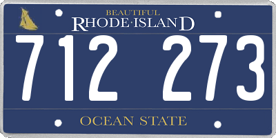 RI license plate 712273