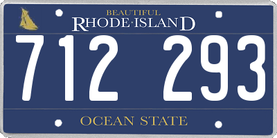 RI license plate 712293