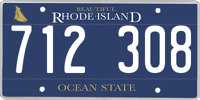 RI license plate 712308