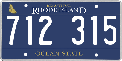RI license plate 712315