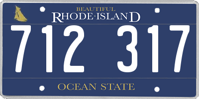 RI license plate 712317