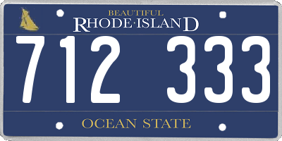RI license plate 712333
