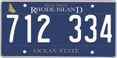 RI license plate 712334