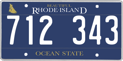 RI license plate 712343