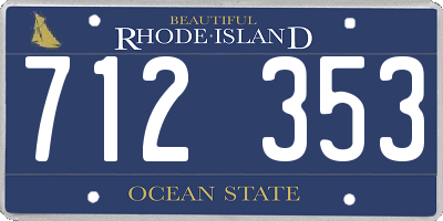 RI license plate 712353