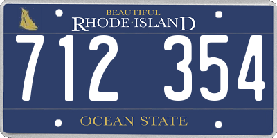 RI license plate 712354