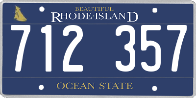 RI license plate 712357