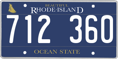RI license plate 712360