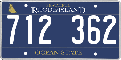 RI license plate 712362