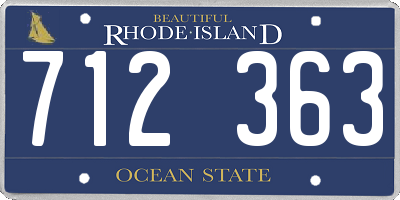 RI license plate 712363