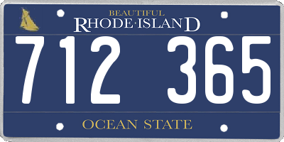 RI license plate 712365