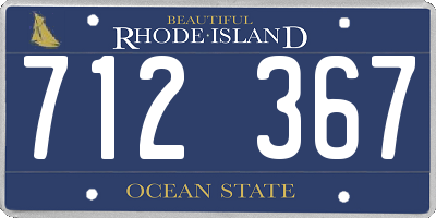 RI license plate 712367