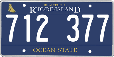 RI license plate 712377