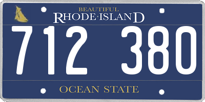 RI license plate 712380