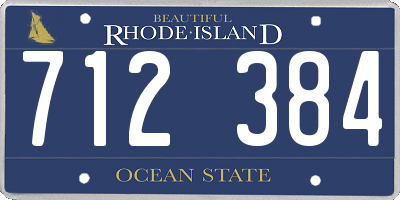 RI license plate 712384