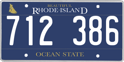 RI license plate 712386