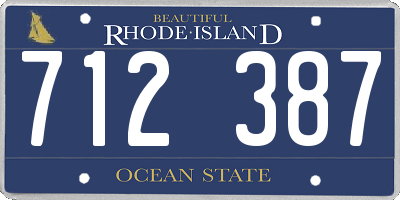 RI license plate 712387