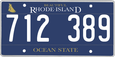 RI license plate 712389