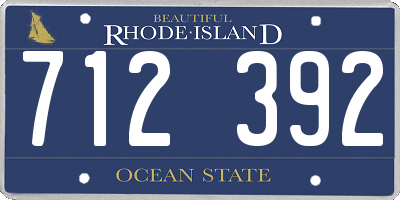 RI license plate 712392