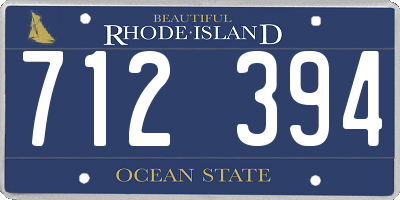 RI license plate 712394