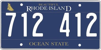 RI license plate 712412