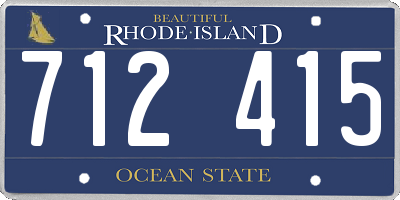 RI license plate 712415