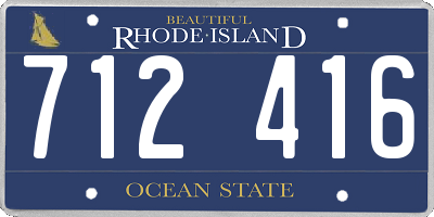 RI license plate 712416