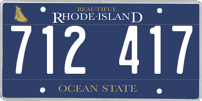 RI license plate 712417