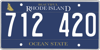 RI license plate 712420
