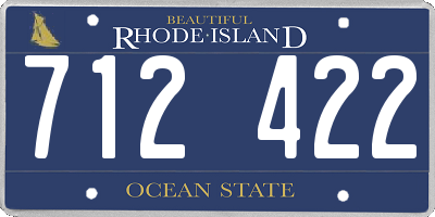 RI license plate 712422