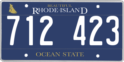 RI license plate 712423