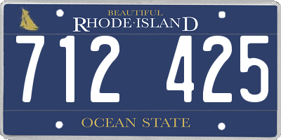 RI license plate 712425