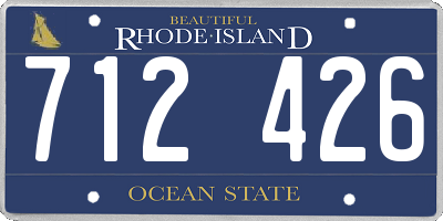RI license plate 712426