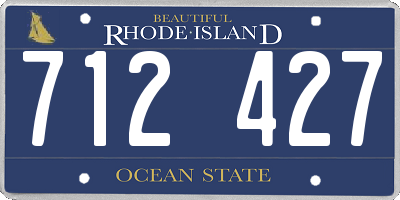 RI license plate 712427