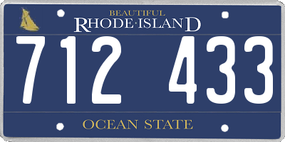 RI license plate 712433
