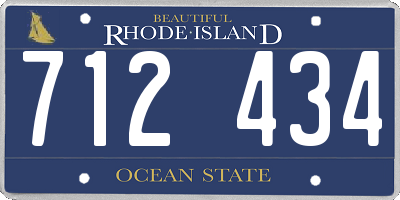RI license plate 712434