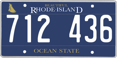 RI license plate 712436